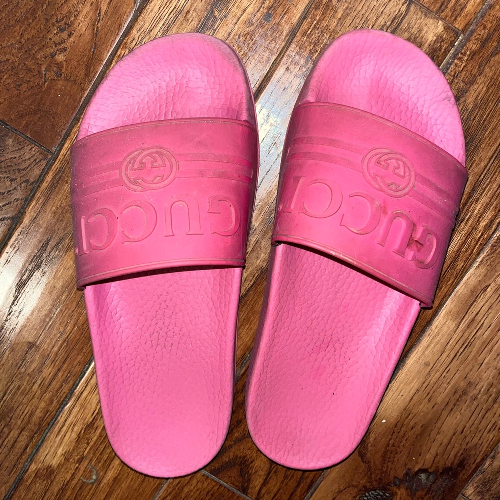 Gucci Pink Slide Sandals